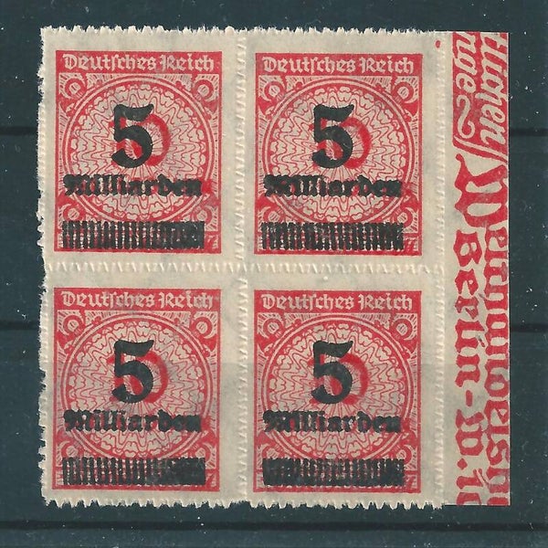 MiNr. 334 B postfrischer Viererblock geprüft  (0502)