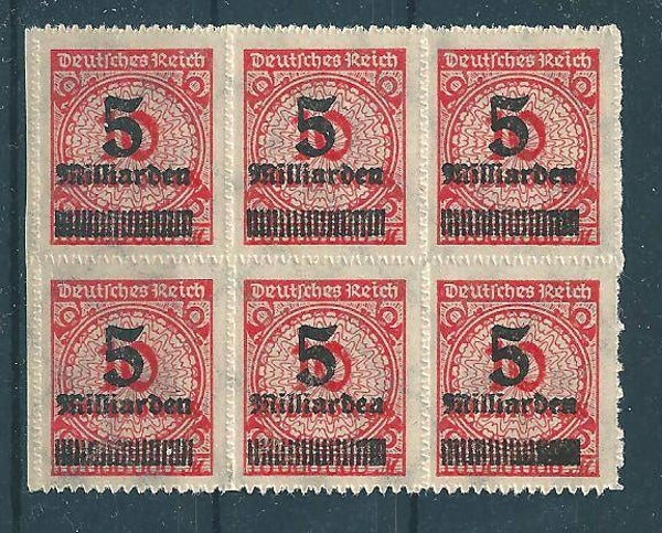 MiNr. 334B postfrischer ** 6er-Block mit HT, OPD München, geprüft