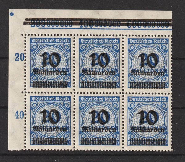 MiNr. 335 A postfrischer ** Oberrand Bogenecke OPD München, geprüft