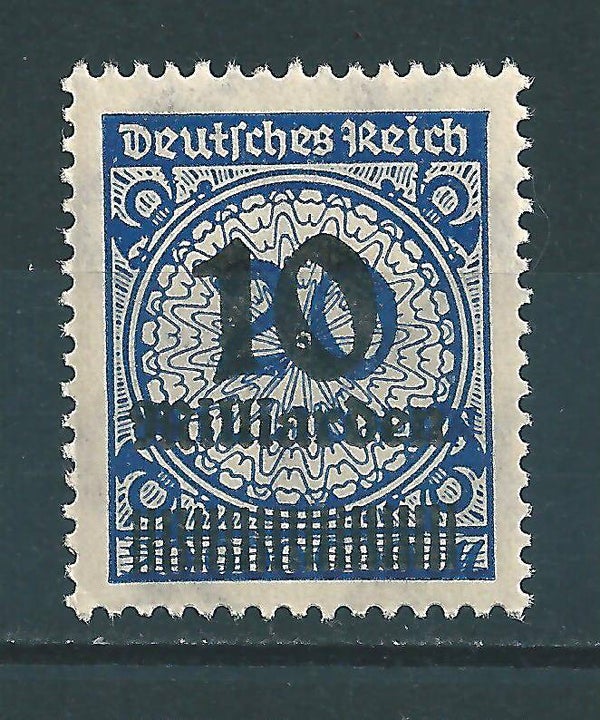 MiNr. 335 A postfrisch, Abart: grosses Loch im vorderen Bogen der Null