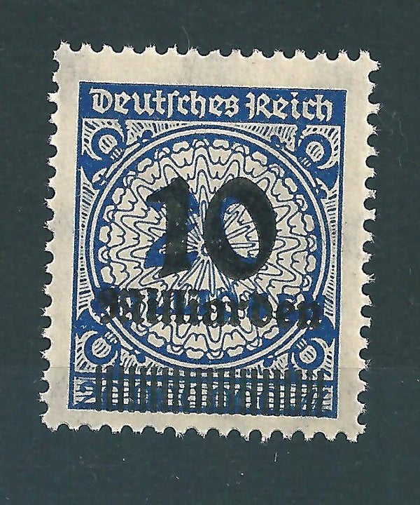 MiNr. 335 postfrisch, Abart: grosser Loch im Bogen der 2 der Urmarke