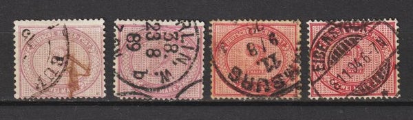 MiNr. 37 a, c, e, f gestempelt