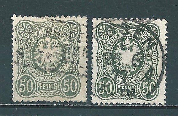 MiNr. 38 a+b gestempelt, geprüft