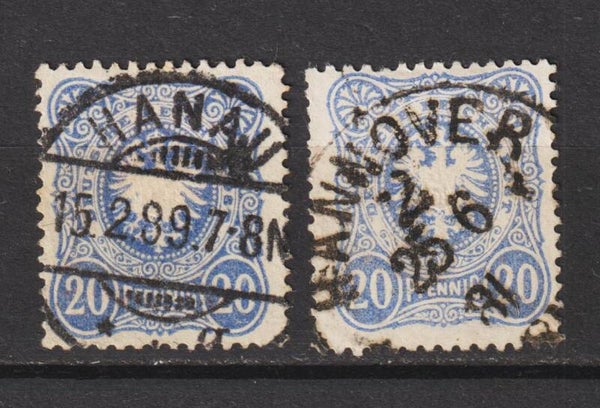 2x MiNr. 42 gestempelt