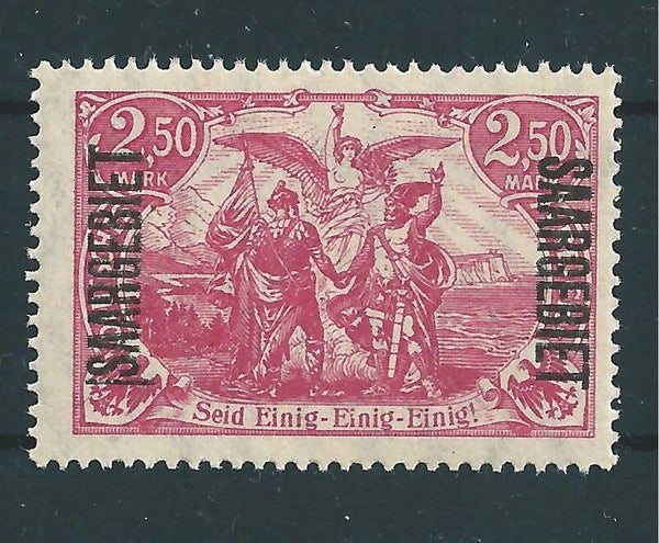 Saar MiNr. 43 postfrisch **, Plattenfehler II