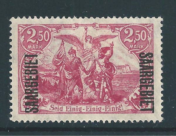 Saar MiNr. 43 ungebraucht *, Plattenfehler VII