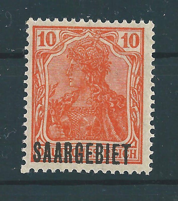 Saar MiNr. 45 postfrisch **, Aufdruck Abklatsch