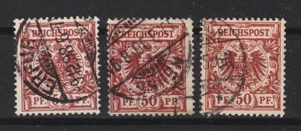MiNr. 50 ba, c, d gestempelt, geprüft (0390)