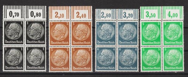 MiNr. 512-515 postfrische Oberrand Viererblöcke