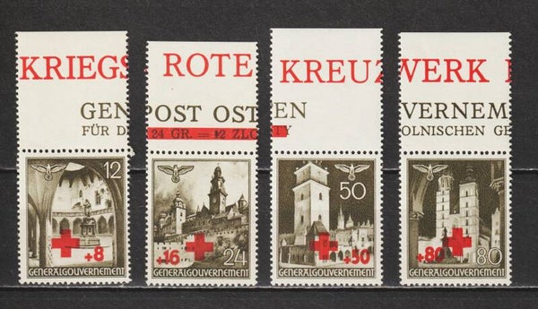 Generalgouvernement MiNr. 52-55 Oberrand postfrisch **