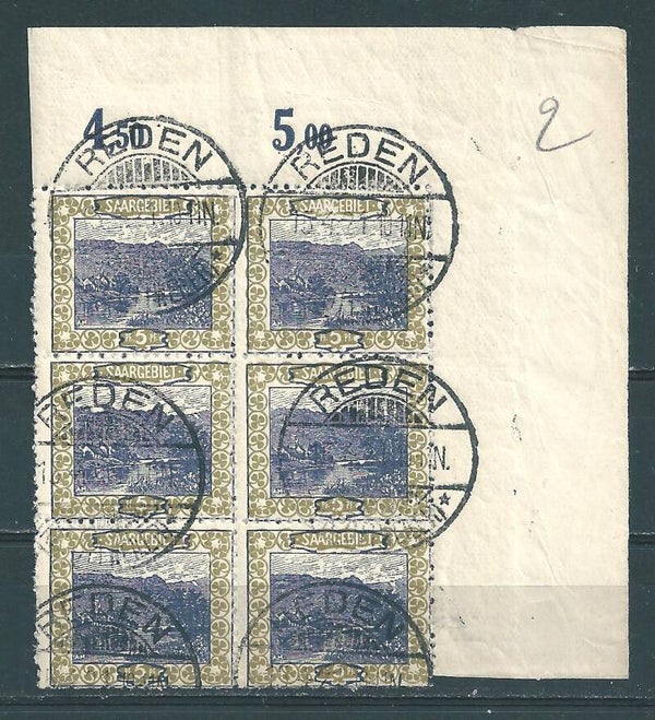 Saar MiNr. 53 II gestempelte Bogenecke  (sab22)