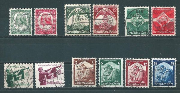 MiNr. 554-555, 565-568, 571-572, 584-585, 586-587 gestempelt