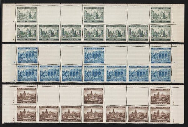 Böhmen & Mähren, B&M MiNr. 57a/b-61 postfrisch ** komplette Oberrand Bogenleisten