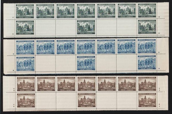 Böhmen & Mähren, B&M MiNr. 57a/b-61 postfrisch ** komplette Unterrand Bogenleisten