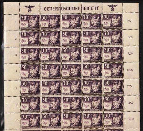 Generalgouvernement MiNr. 58 postfrisch ** Bogen