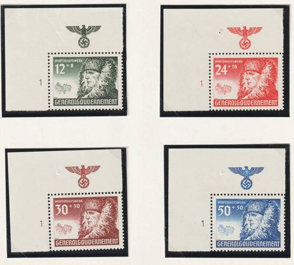Generalgouvernement MiNr. 59-62 postfrische ** Oberrand Bogenecken
