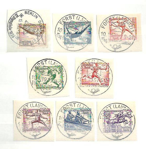 MiNr. 609-616 Briefstücke