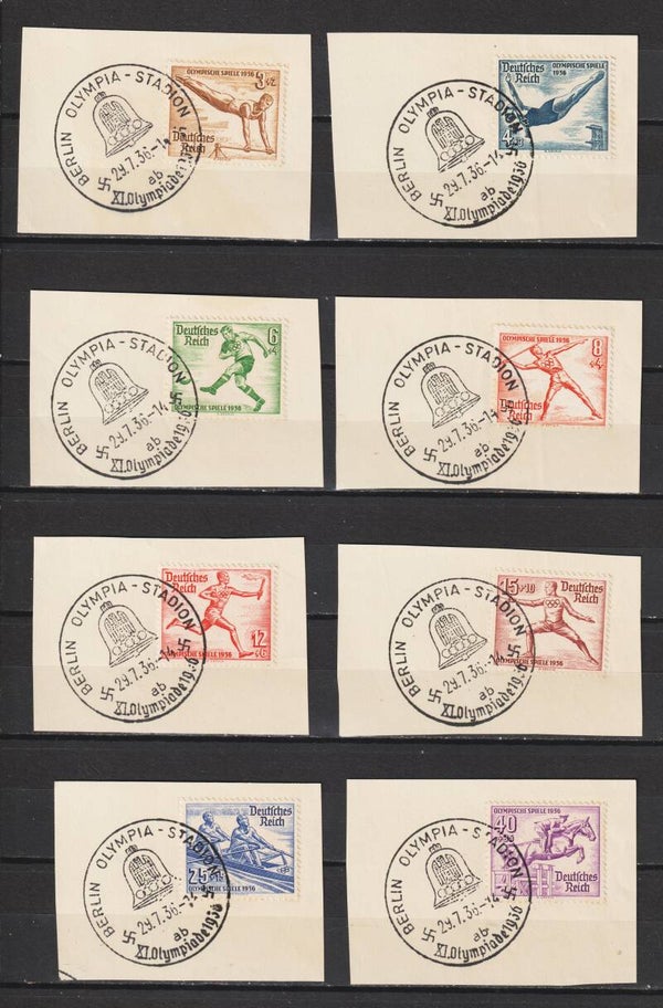 MiNr. 609-616 Briefstücke