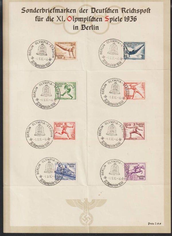 MiNr. 609-616 auf Sonderstempel Blatt