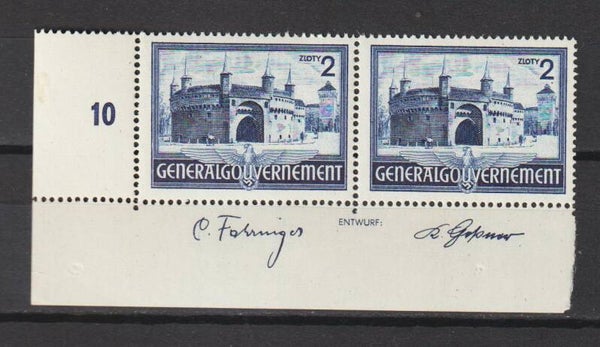 Generalgouvernement MiNr. 63 postfrisch ** Entwerferzeichen