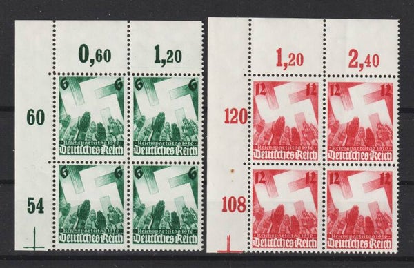 MiNr. 632-633 postfrisch ** Oberrand Bogenecke