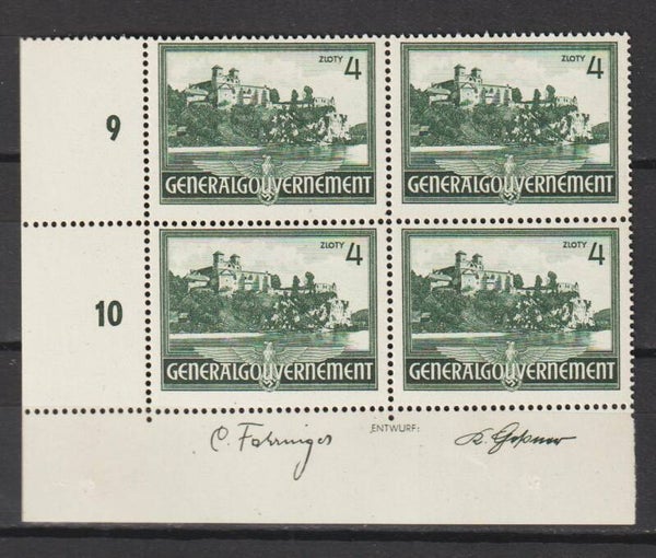 Generalgouvernement MiNr. 64 postfrisch ** Entwerferzeichen