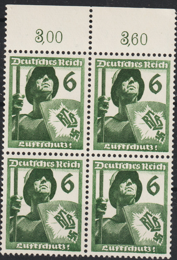 MiNr. 644 postfrischer Oberrand Viererblock