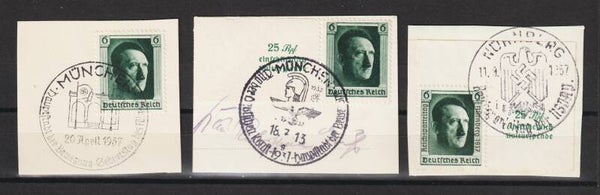 MiNr. 646, 648, 650  Briefstücke