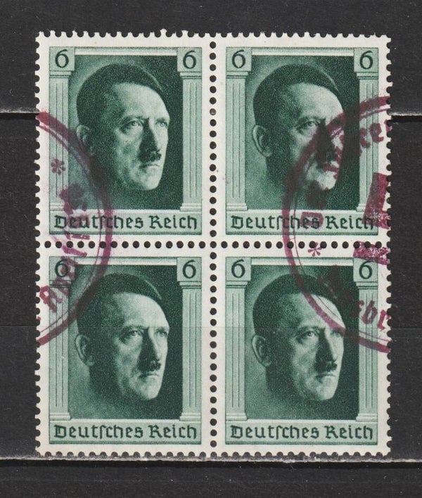 MiNr. 646 gestempelter Viererblock, Herzstück Block 7