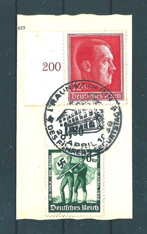 MiNr. 663 Oberrand, 664 auf Briefstück