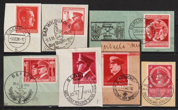 MiNr. 664, 691, 744, 763, 772, 813, 887 Briefstücke