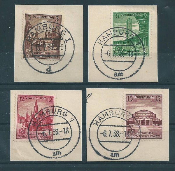 MiNr. 665-668 Briefstücke