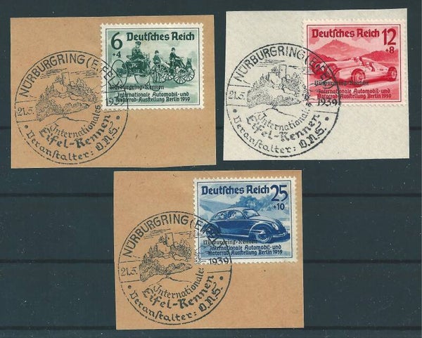 MiNr. 695-697 Briefstücke