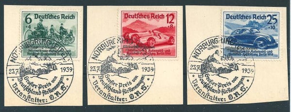 MiNr. 695-697 Briefstücke