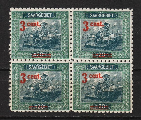 Saar MiNr. 70 B ** Viererblock
