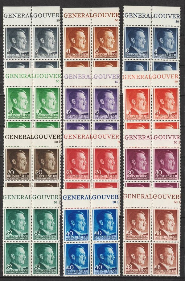 Generalgouvernement MiNr. 71-82 postfrisch ** Oberrand