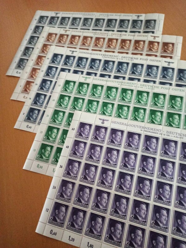 Generalgouvernement Adolf Hitler MiNr. 71-82 postfrisch ** Bogen-Satz