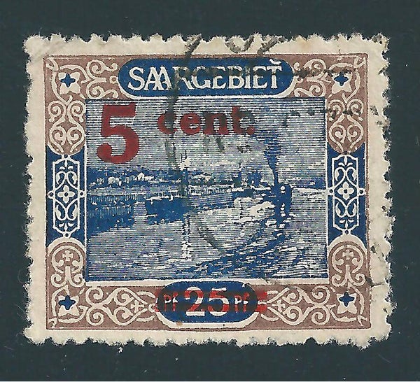 Saar MiNr. 71 gestempelt, Abart