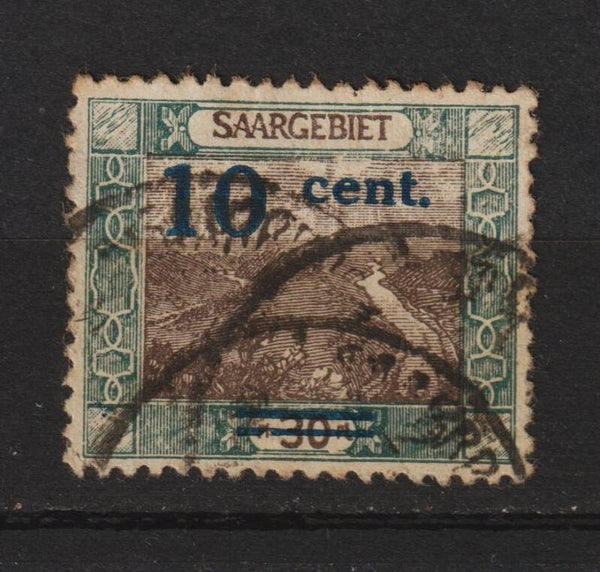 Saar MiNr. 72 AII Aufdruck dunkelblau, gestempelt