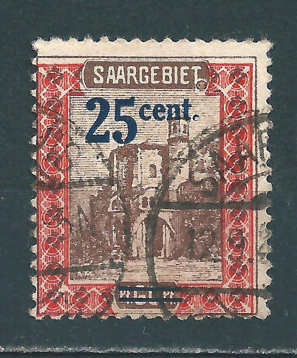 Saar MiNr. 75 gestempelt, Abart