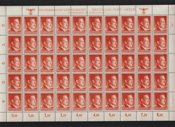 Generalgouvernement MiNr. 76 postfrisch ** Bogen