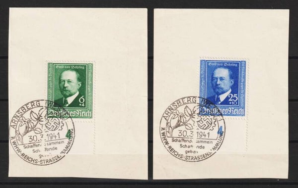 MiNr. 760-761 Briefstücke, seltener Sonderstempel