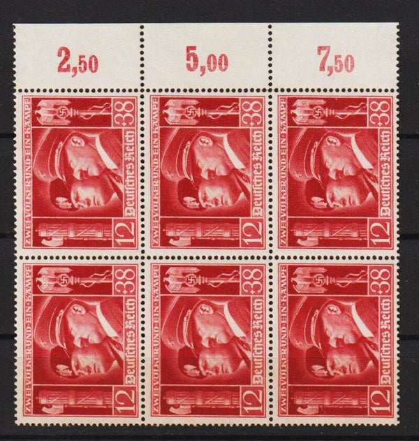 MiNr. 763 postfrisch ** Oberrand 6er Block