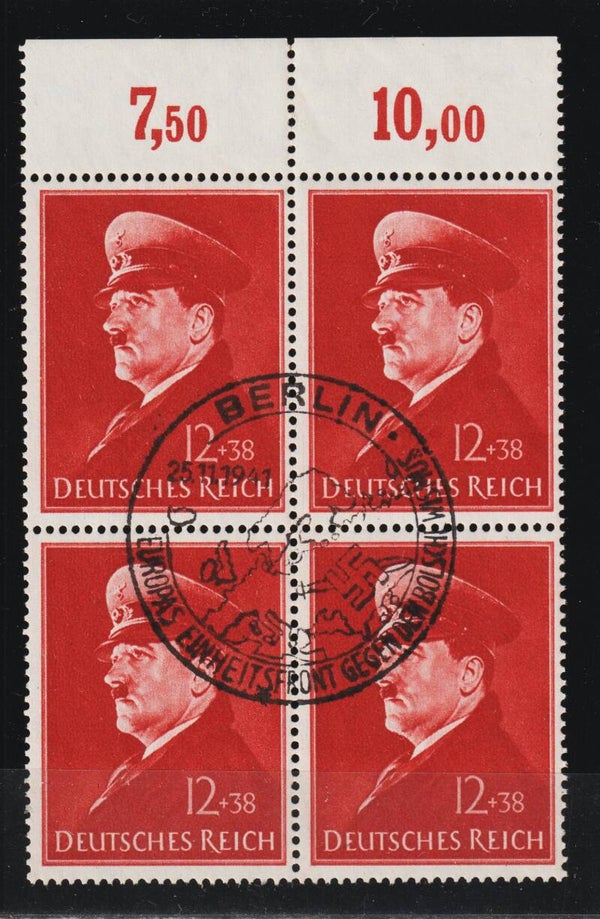 MiNr. 772 gestempelter Oberrand Viererblock