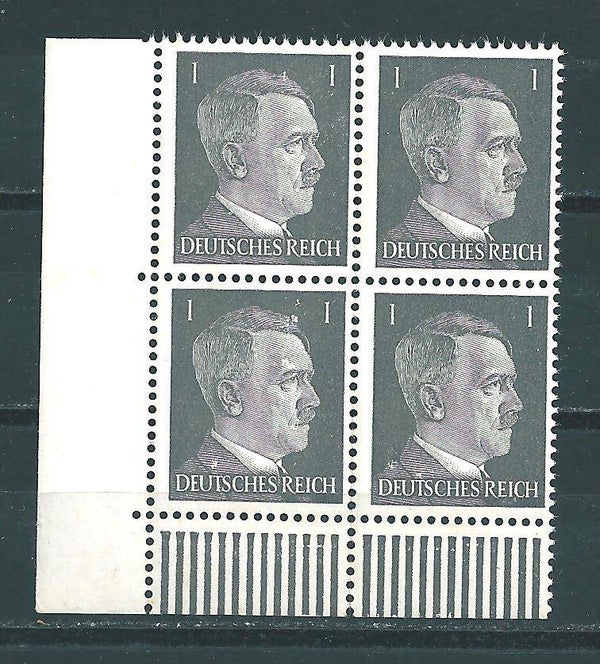 Adolf Hitler MiNr. 781 postfrische ** Bogenecke