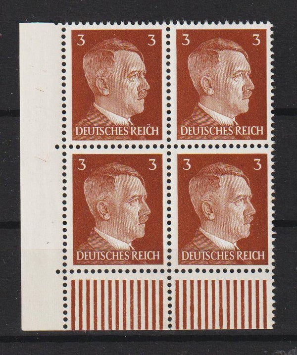 Adolf Hitler MiNr. 782 postfrische ** Bogenecke