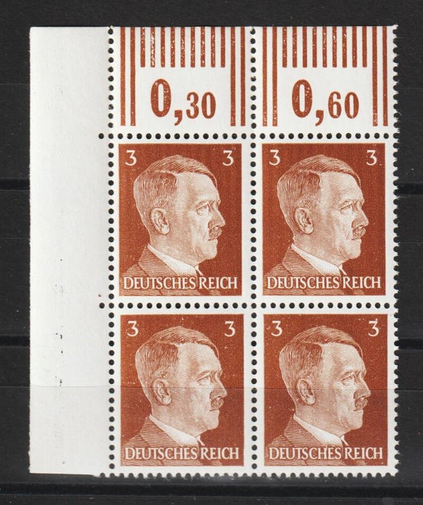 Adolf Hitler MiNr. 782 postfrische ** Bogenecke