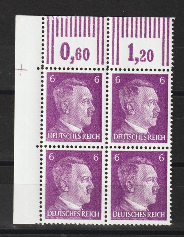 Adolf Hitler MiNr. 785 postfrische ** Bogenecke