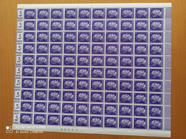 MiNr. 785 b postfrischer Bogen