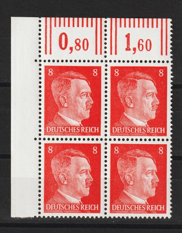 Adolf Hitler MiNr. 786 postfrische ** Bogenecke